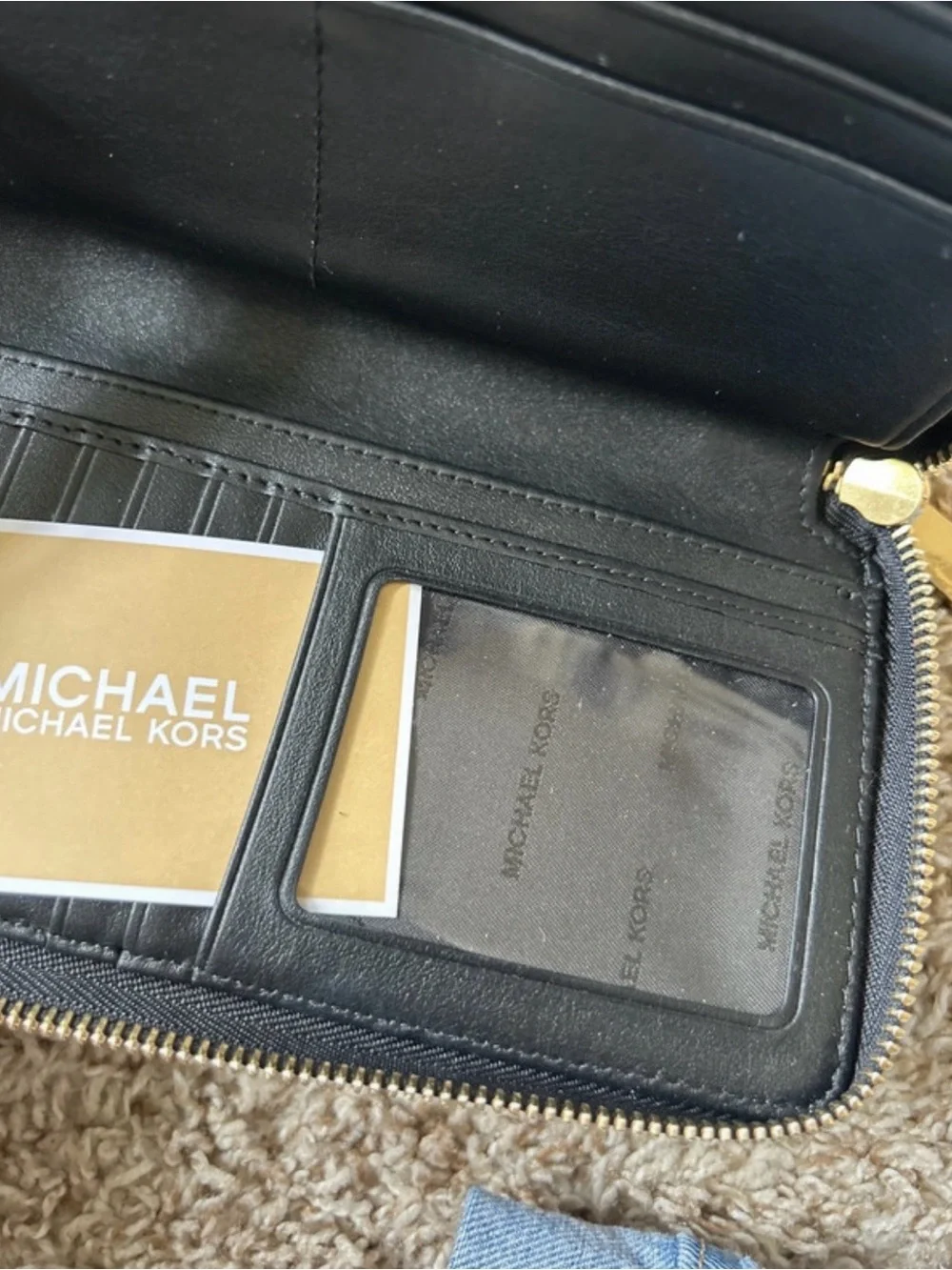 Michael Kors Black Wristlet Wallet with Pink Floral Print - Picture 9 of 10